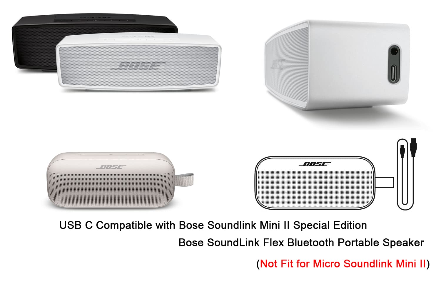 Amazon.com: 5V 2A Type C Charging Cord Fit for Bose